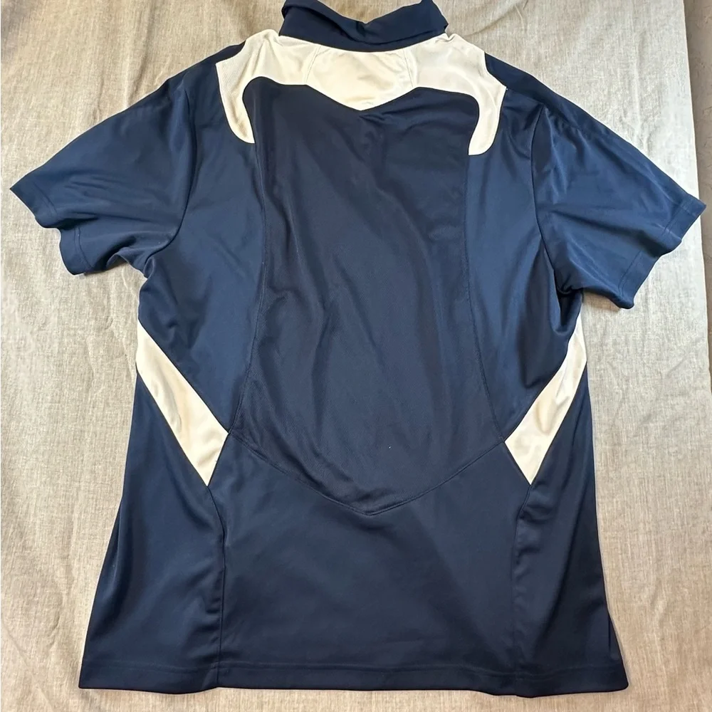 Adidas Dark Blue and White Notre Dame Men's Active Polo Shirt - Picture 2 of 12